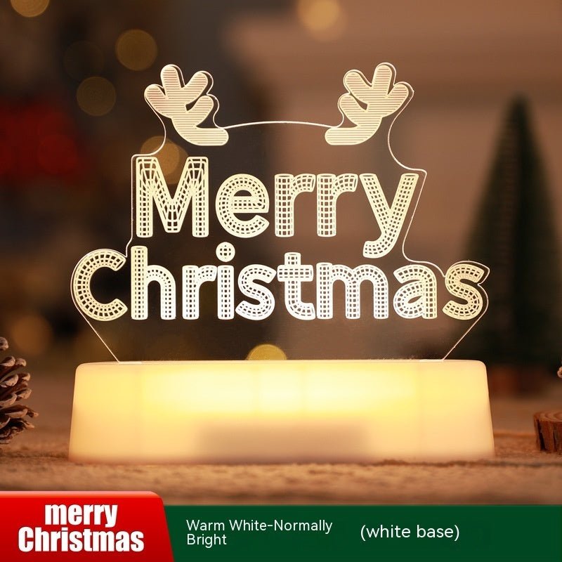 Christmas Decoration 3D Lamp Acrylic LED Night Lights New Year Valentines Day Christmas Kids Gift Christmas Ornaments - Whimsy Print