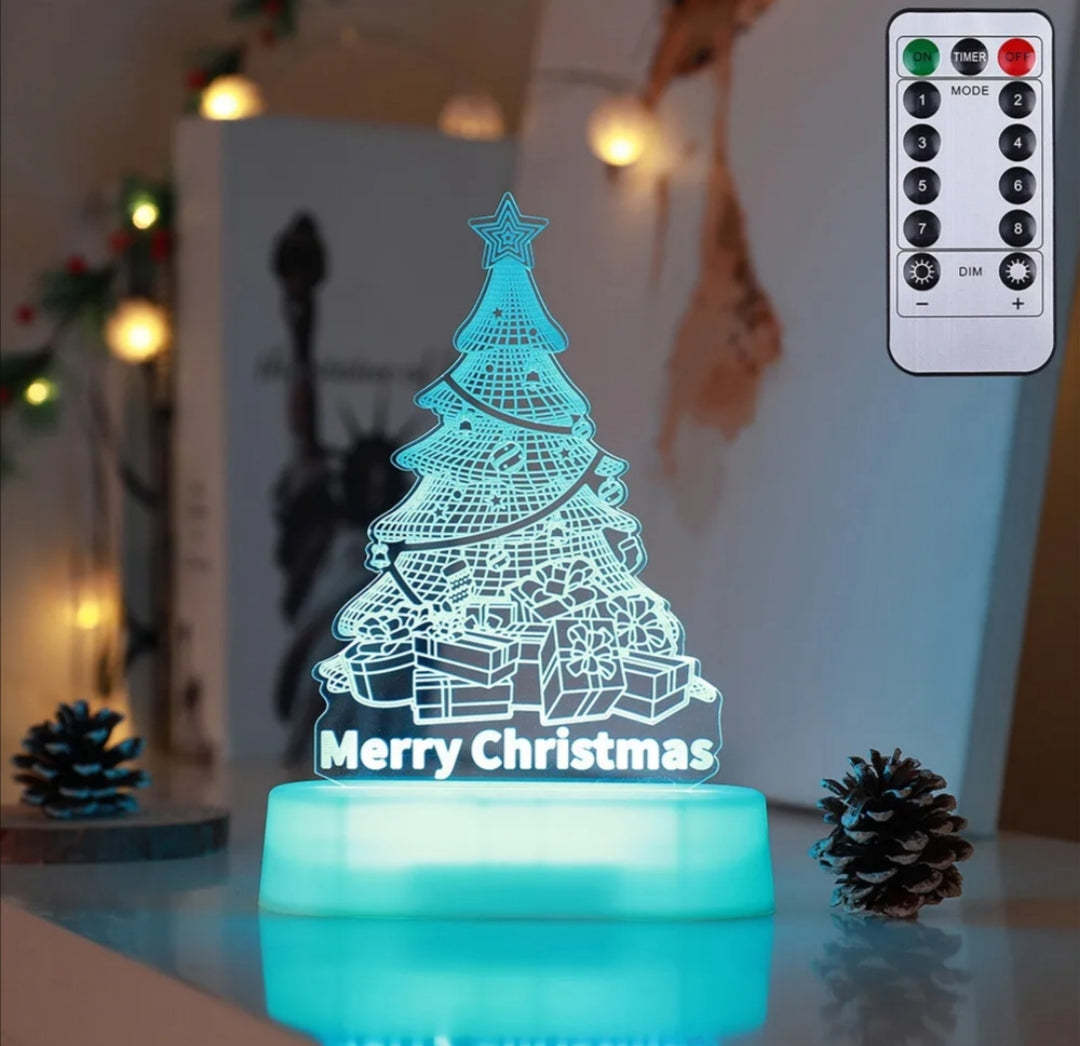 Christmas Decoration 3D Lamp Acrylic LED Night Lights New Year Valentines Day Christmas Kids Gift Christmas Ornaments - Whimsy Print