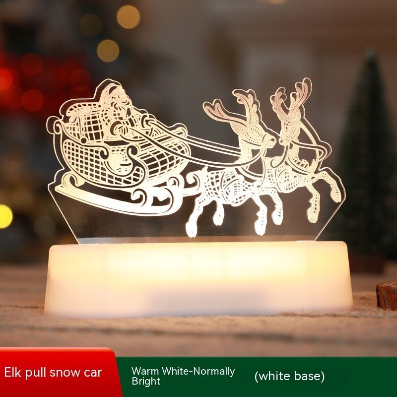 Christmas Decoration 3D Lamp Acrylic LED Night Lights New Year Valentines Day Christmas Kids Gift Christmas Ornaments - Whimsy Print