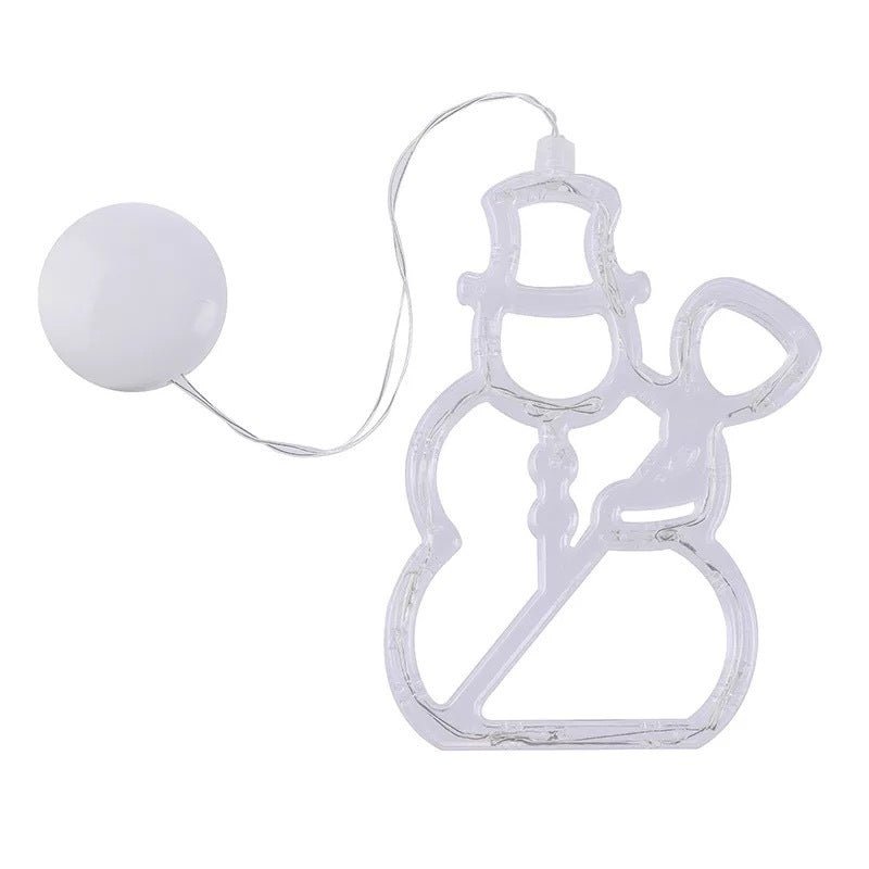 Christmas LED Suction Cup Chandelier Santa Claus Elk Snowman Lights Holiday Party Window Decor Lamps Battery Powered - Whimsy Print