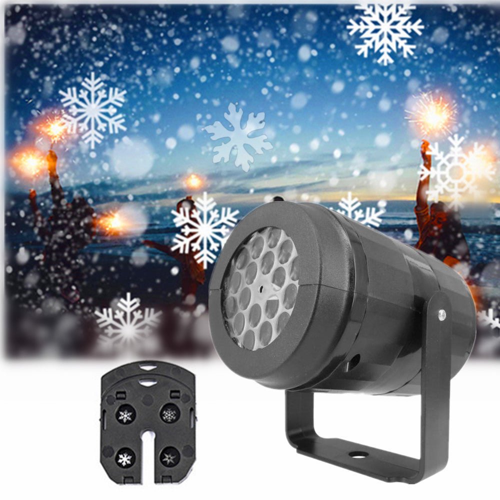 Christmas Party Lights Snowflake Projector Light Led Stage Light Rotating Xmas Pattern Outdoor Holiday Lighting Garden Christmas Decor - Whimsy Print