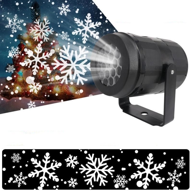 Christmas Party Lights Snowflake Projector Light Led Stage Light Rotating Xmas Pattern Outdoor Holiday Lighting Garden Christmas Decor - Whimsy Print