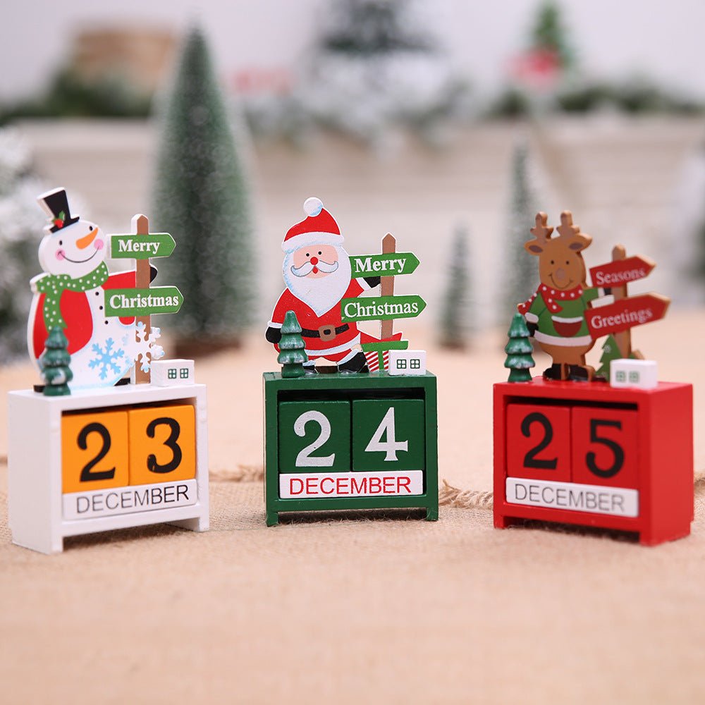 Christmas wooden calendar decorations - Whimsy Print